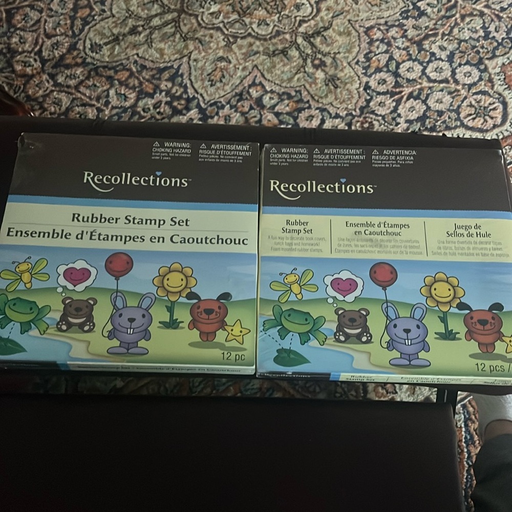 2 NWT Recollections 12 Piece Foam Mounted Rubber Stamp Sets.